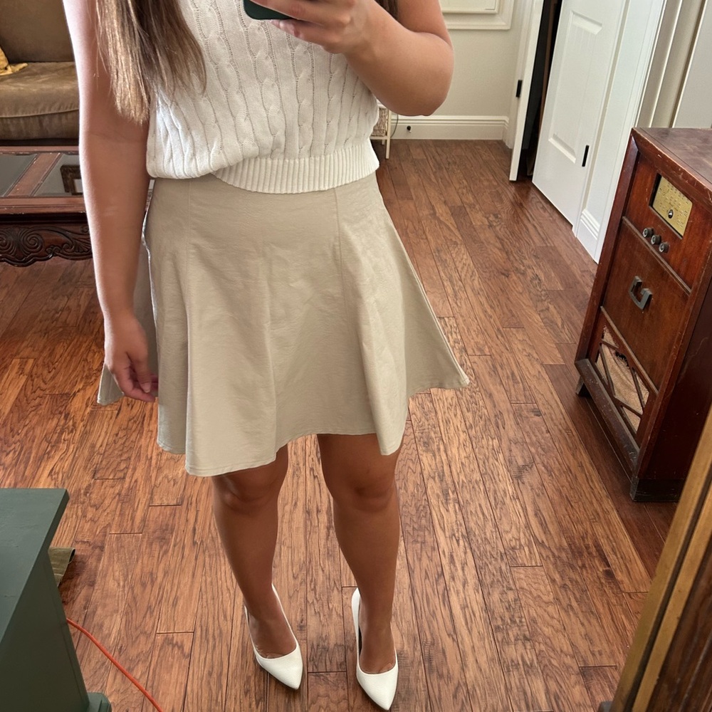 Leather She + Sky mini skirt